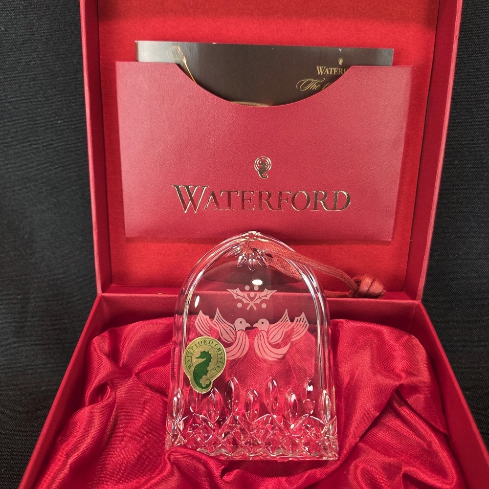 Waterford Two Turtle Doves 12 Days Christmas Crystal Ornament Lismore Ed Box